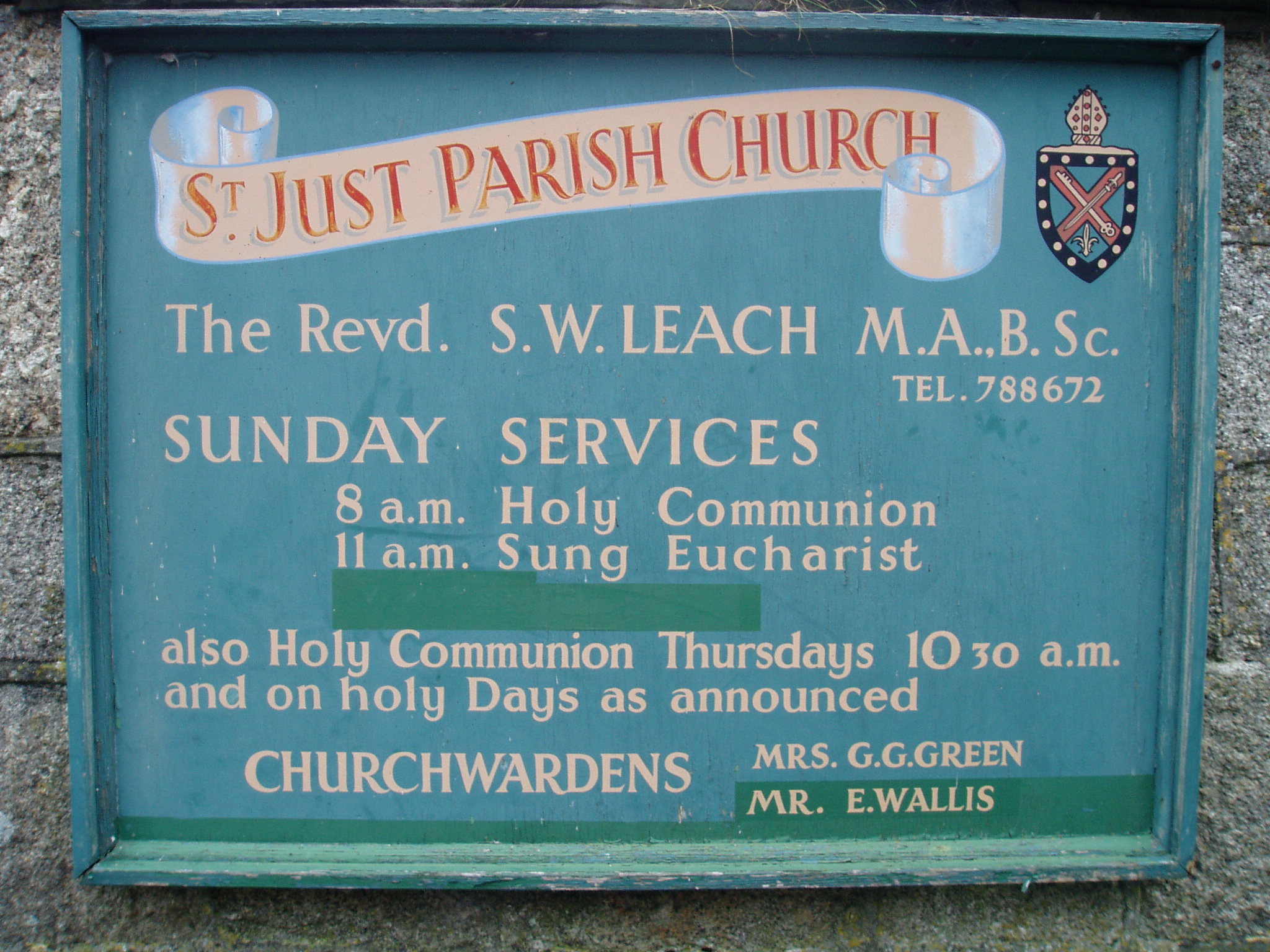 St Just Parish Church noticeboard